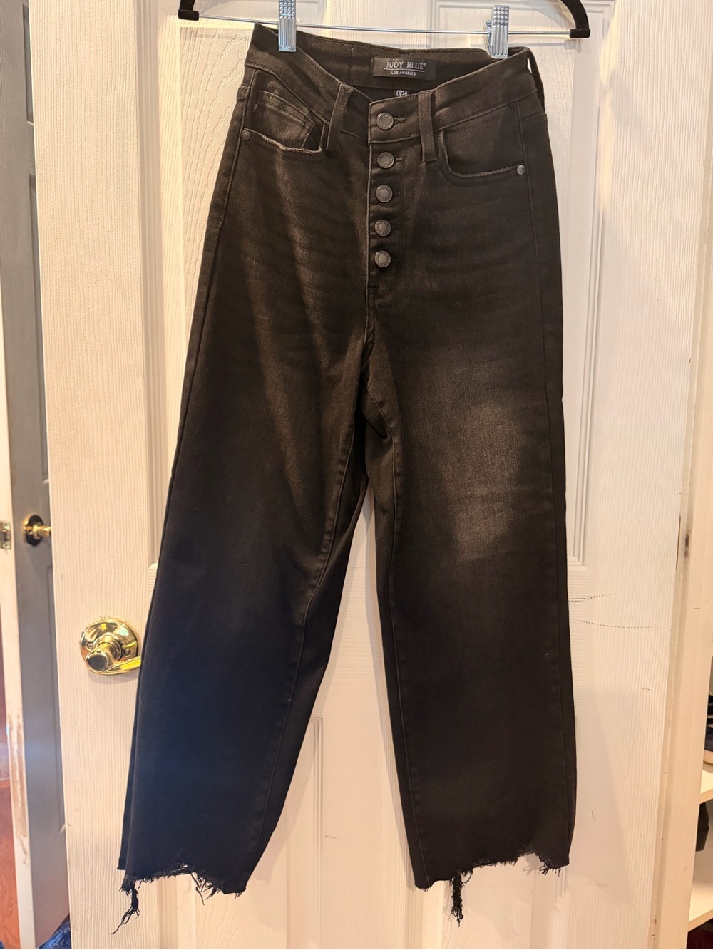 Women’s High-Rise Black Button-Fly Jeans